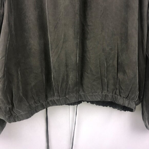1. State Olive Green Silky Soft Bomber Jacket Size Large - Picture 11 of 15